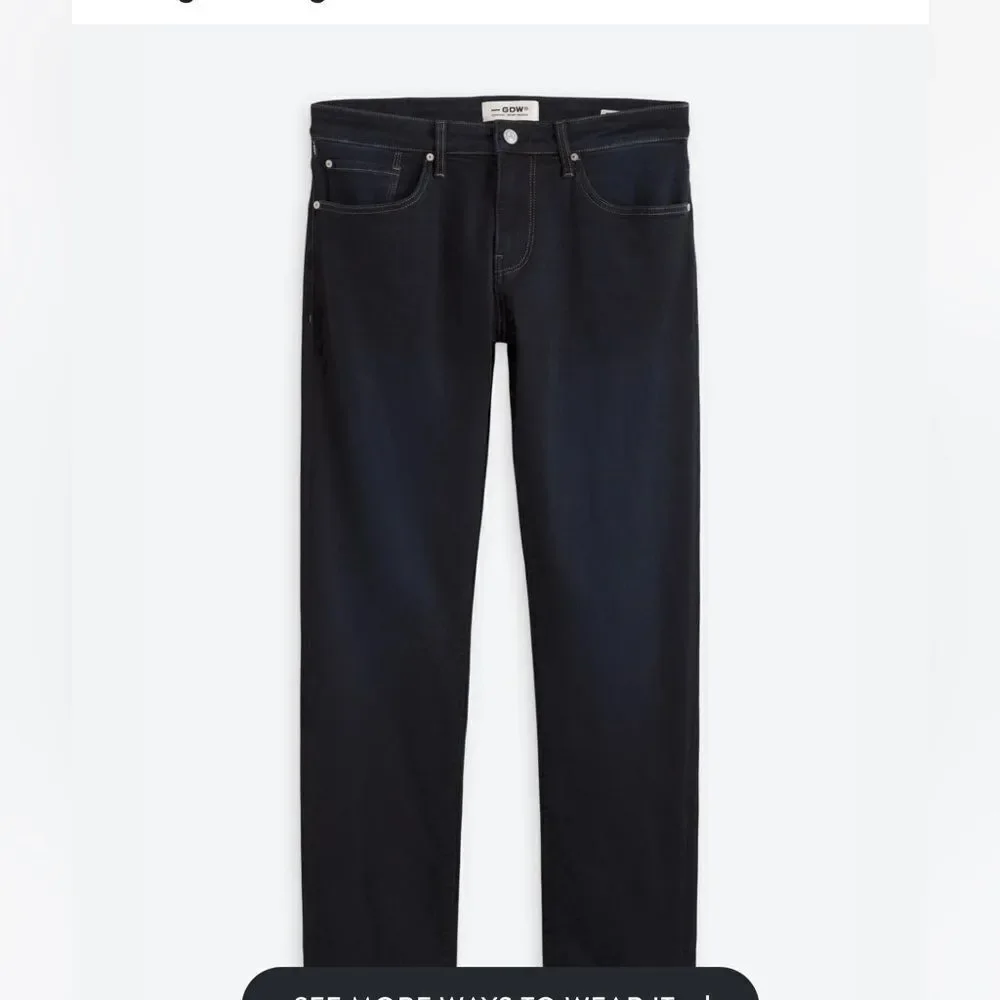 GDW Bridge Straight Fit Jeans Mens‎ 36 x 32 Navy Dark Brushed Stitch Fix NWT - Picture 3 of 7